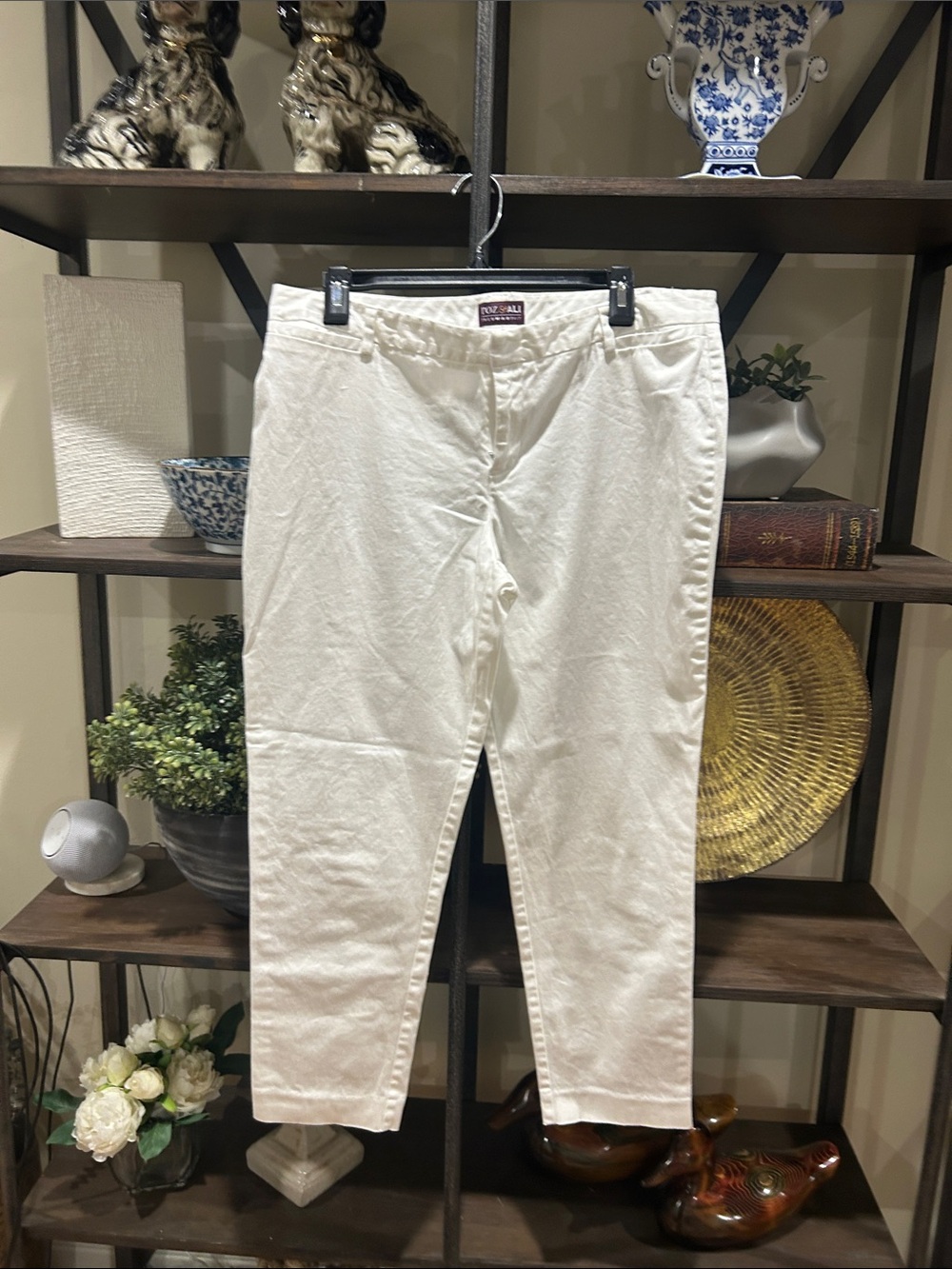 ROZ ALI 12 White womens Casual Stretch Pants
